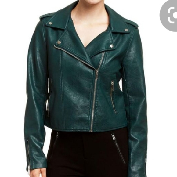 Romeo & Juliet Couture Jackets & Blazers - ROMEO AND JULIET COUTURE GREEN Vegan leather JACKET